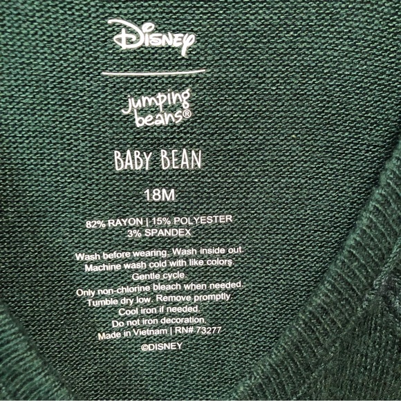 Disney Holiday Mickey Raglan Jumpsuit Baby Beans Kohls Christmas Sleeper 18M New - Picture 4 of 17